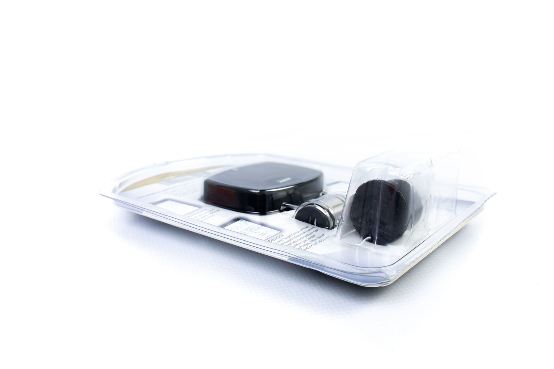 product in clear plastic packaging