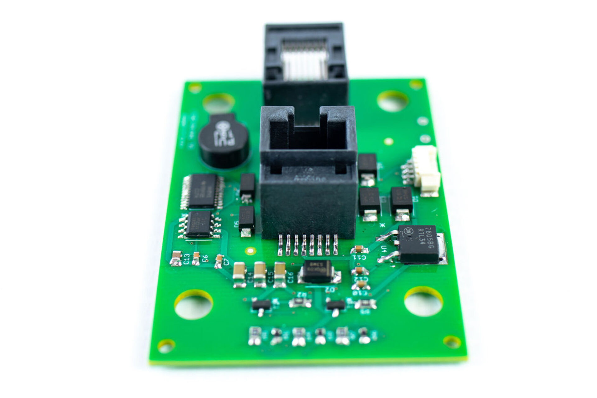 close up of PCB board