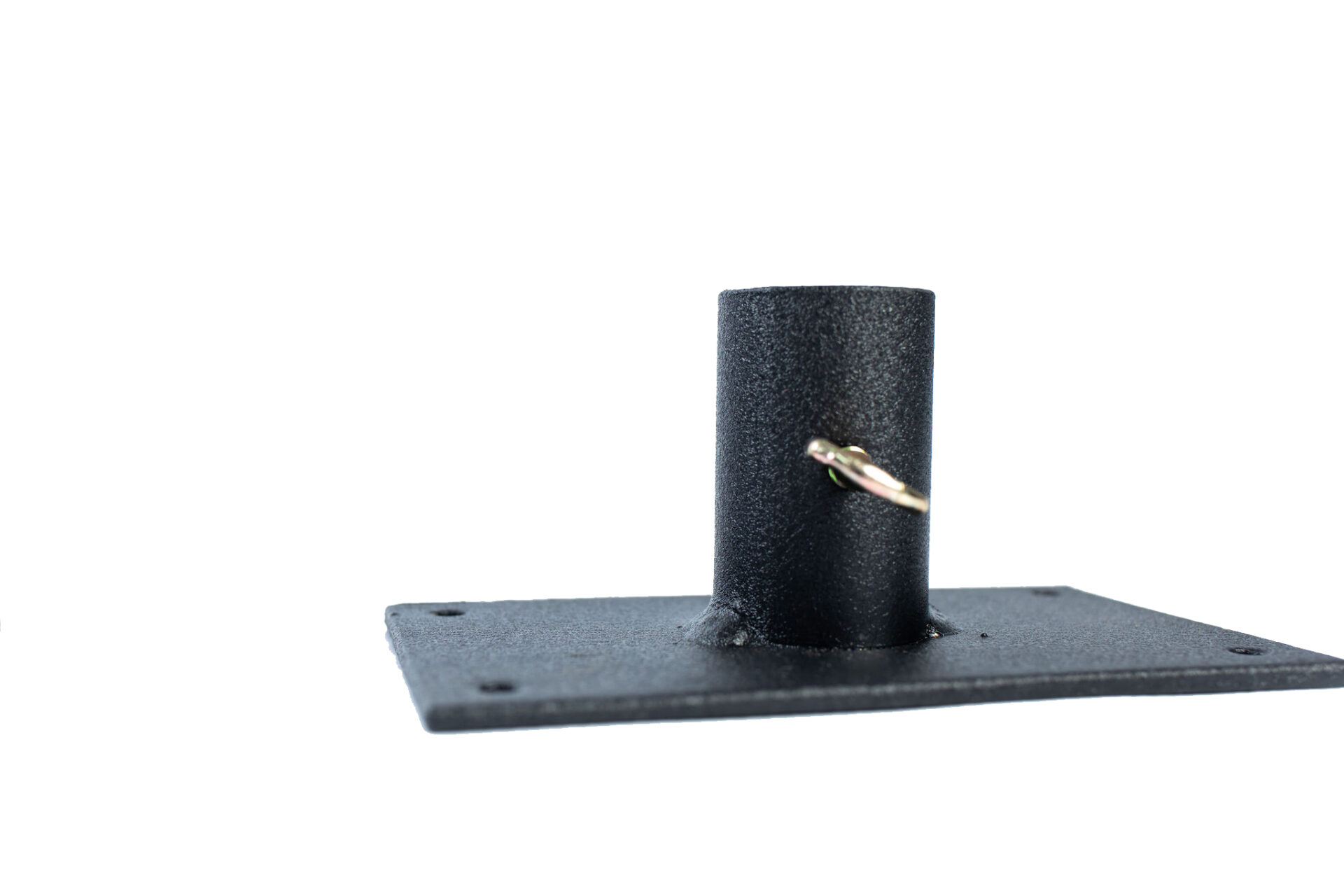 close up of black metal stand