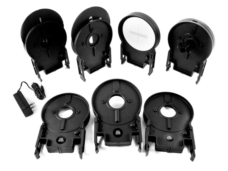 several pieces of optics kit